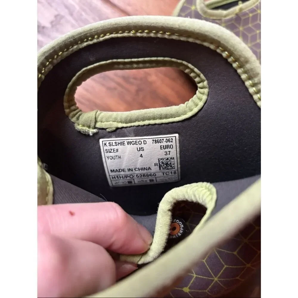 Bogs Gray Rain Boots with Lime Trim